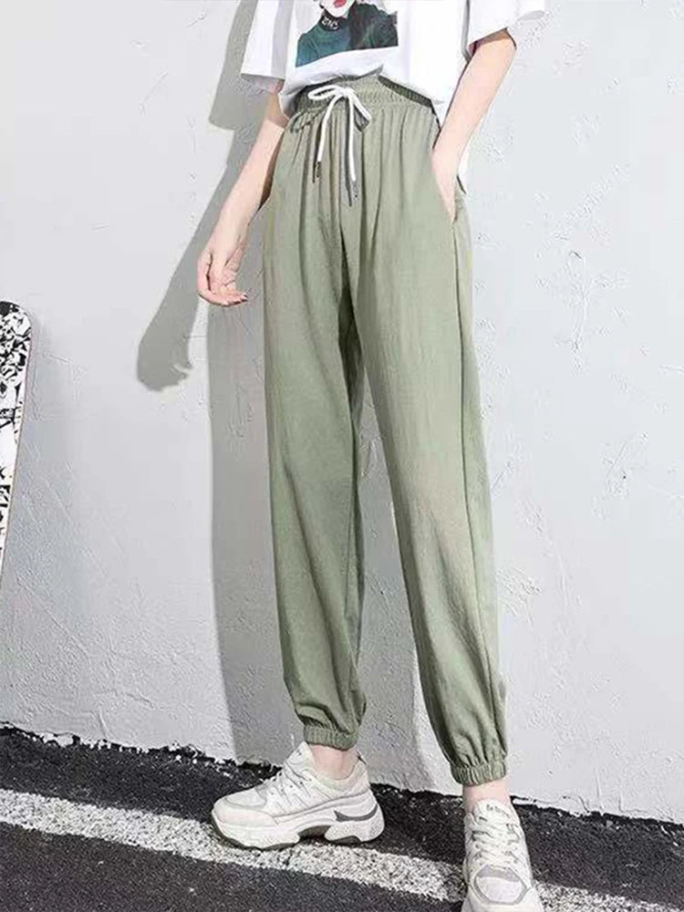 Winter Women Harem Pants Fleece Long Thicken Y2K