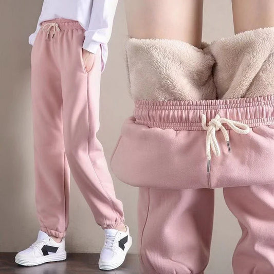 Winter Women Harem Pants Fleece Long Thicken Y2K