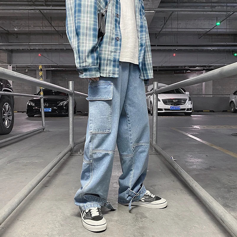 Baggy Men's Pants hip hop Streetwear Skateboard Neutral