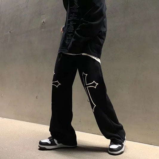 Sweatpants Straight Wide Leg Trousers Joggers