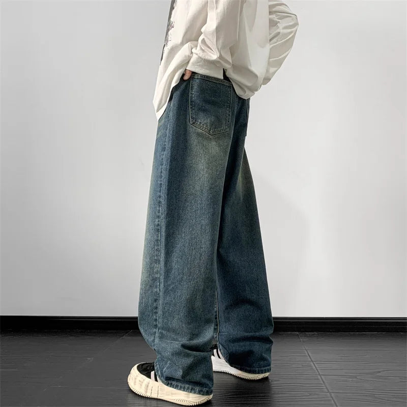 Jeans Wide Leg Jeans Loose Straight Denim Pants 2024