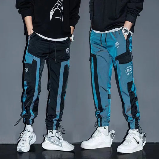 Trousers Trendy Streetwear Solid Sweatpants Elastic Waist Loose