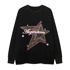 Women Star Graphic Letter Hoodie Oversize Streetwear