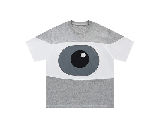 Men Big Eye Graphic Tee Oversize Letter Print Shirt