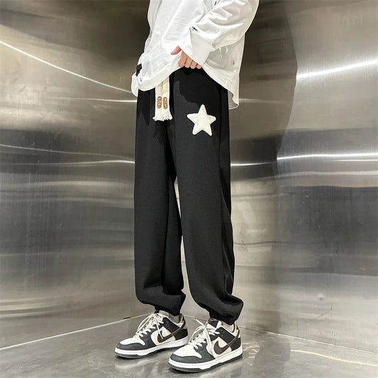 Y2K Streetwear Hip Hop Men Fashion Trousers Sweatpants Harajuku