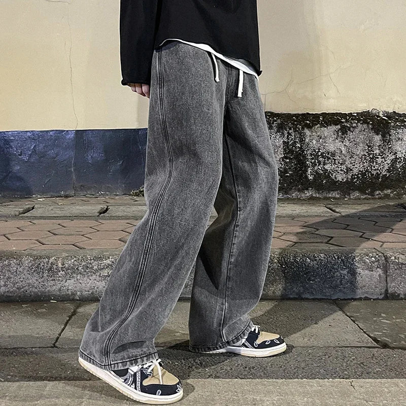 Men's Jeans Fashion Pants High Street Straight