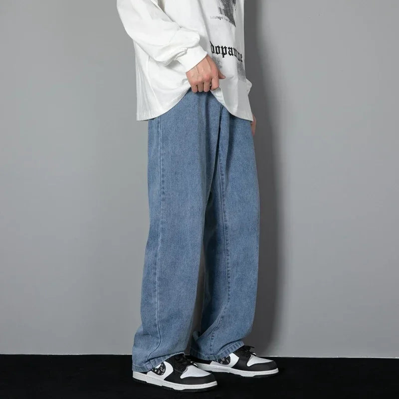 2024 Men's Jeans Loose Straight Wide Leg Casual