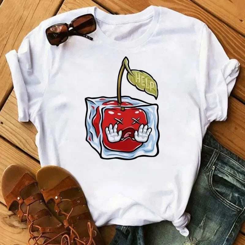 Cherry Fruit Graphic hot sale Summer Fashion Cartoon streetwear Print