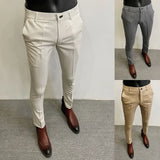 Men Suit Pants 2024 Spring Trousers Stretch Slim Pantalone