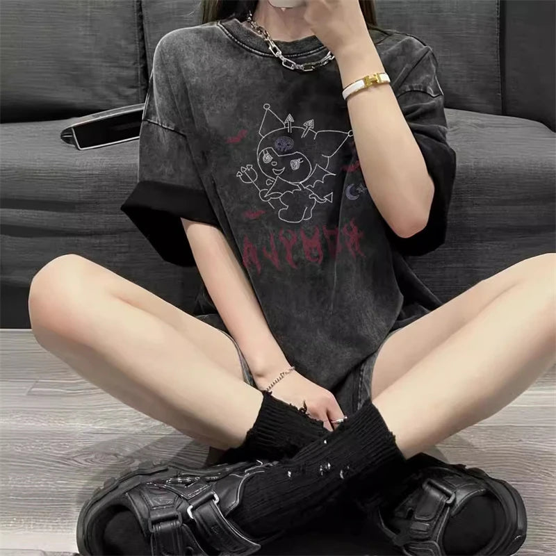 Gothic Harajuku Ullzang Anime T-shirt Cute Cartoon Y2K