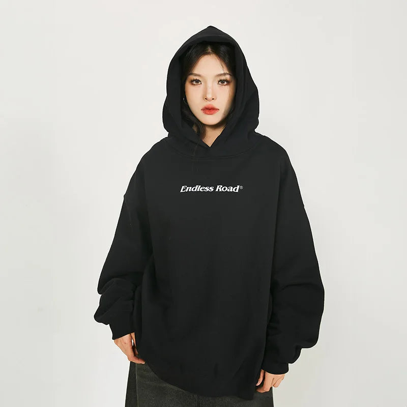 Women Letter Print Oversize Hoodie Streetwear