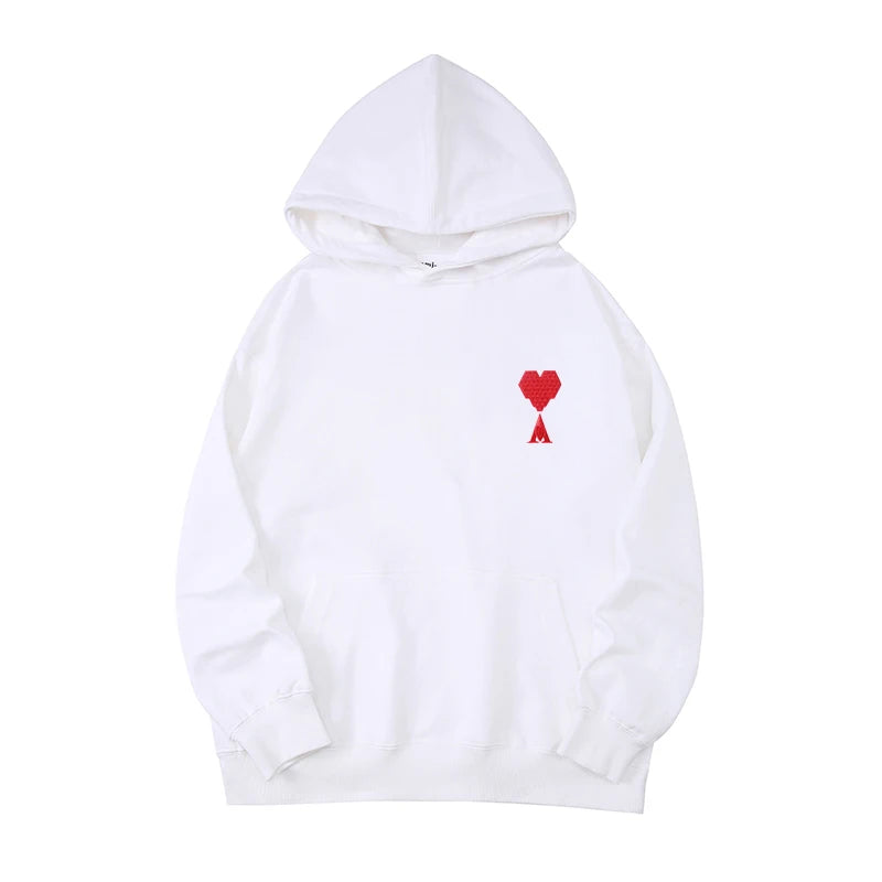 Simple Long Sleeve Ace Love Graphic Print Hoodie