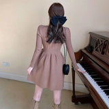 Knitting Mini Dress Autumn Winter Long Sleeve Sweater