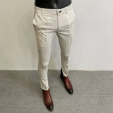 Men Suit Pants 2024 Spring Trousers Stretch Slim Pantalone