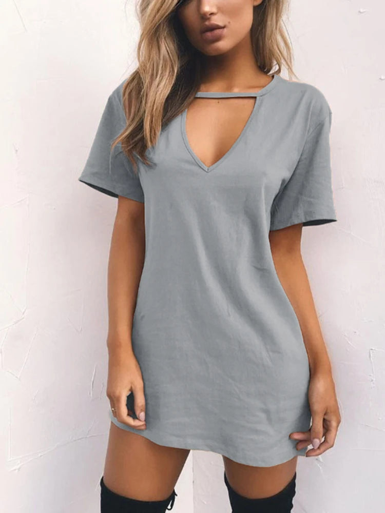 Elegant Dress Wrap Deep V Neck Cut Loose