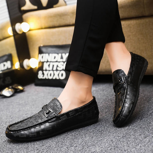 Men's Leather Shoes Luxury Casual  Moccasins Flats Outdoor Fashion