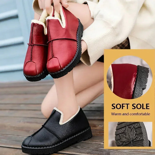 Winter Women's Cotton Shoes PU Waterproof