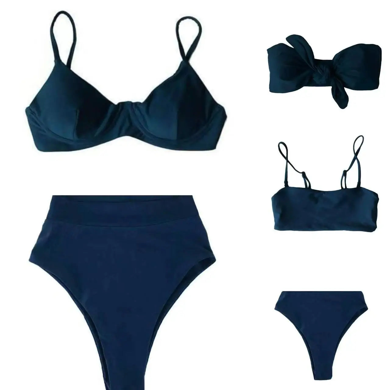 Midnight Teal Swimsuits & Swim Trunks Can Be Freely Matched