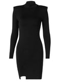 Spring Autumn Bodycon Slim Package Hip Mini Dress Streetwear