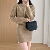 Ribbed Knit Bating Sleeve Fake Two Piece 2024 Winter