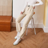 Semir Casual Pants Women with Letters Early Autumn Waist-Cinching Straight