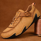 2024 Hand Sewn Leather Shoes for Men Light Outdoor Non-slip Walking