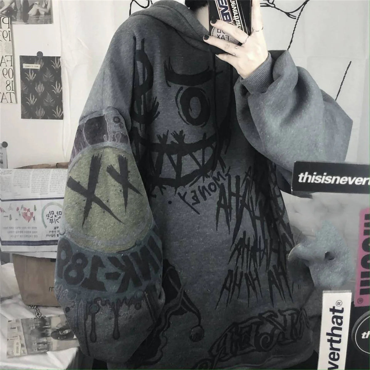 Gothic Japan Hip Hop Hoodie Sweatshirt Oversize Women