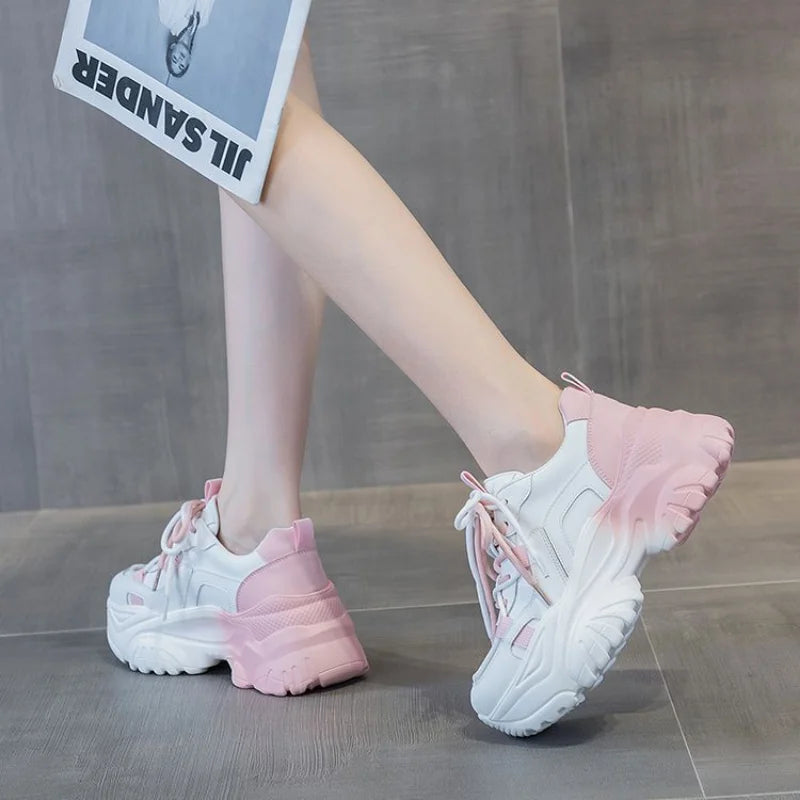 Women Sneakers Fashion Shoes Autumn Lace-up Mesh Breathable