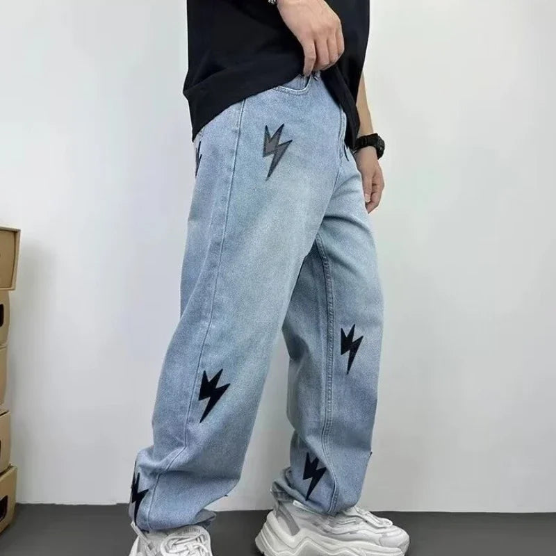 Baggy Jeans High Hip Hop Straight Leg Pants Y2k