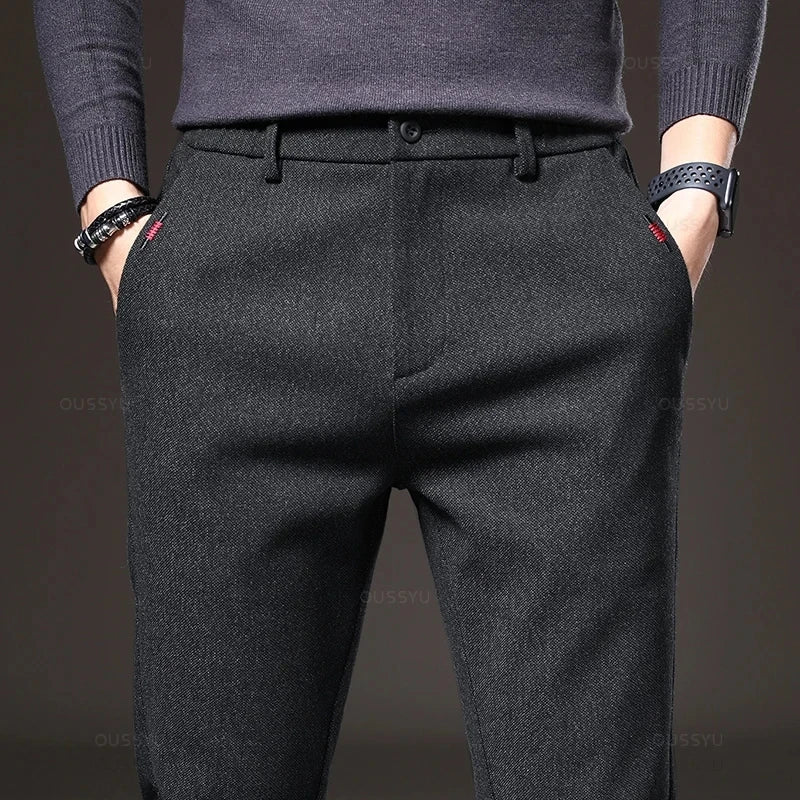 Fashion Elastic Waist Slim Fit Stretch Thick