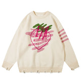 Women Strawberry Sweater Autumn Streetwear Pullover