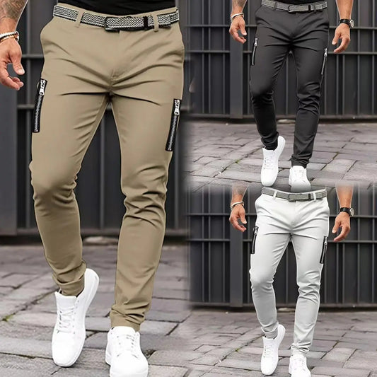 2023 New Men's Fashion Hip Hop Double Zipper Pants