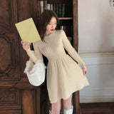 Knitting Mini Dress Autumn Winter Long Sleeve Sweater