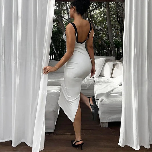 Backless Slim Maxi Dress Summer Fashion