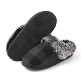 Plaid Thicken Plush Fur Slippers Women 2024 Winter