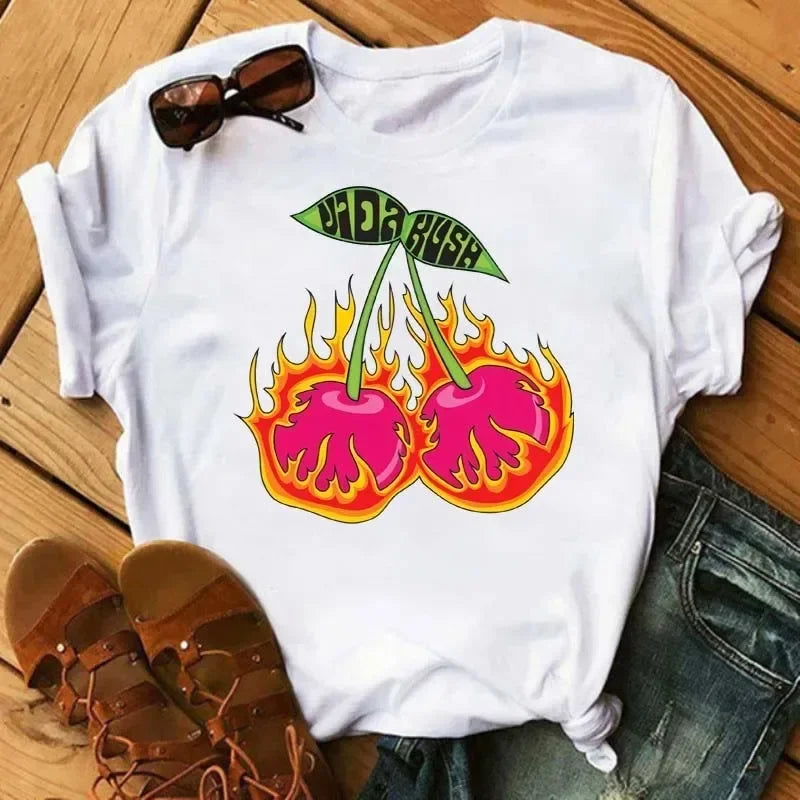 Cherry Fruit Graphic hot sale Summer Fashion Cartoon streetwear Print