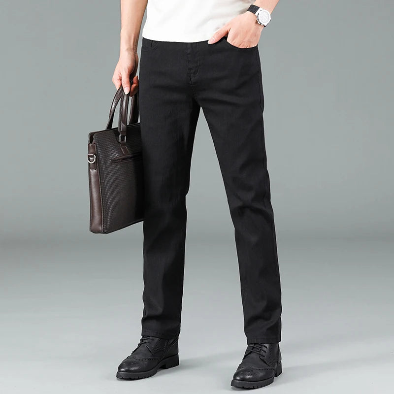 Men's pure jeans Korean trendy straight fit pants