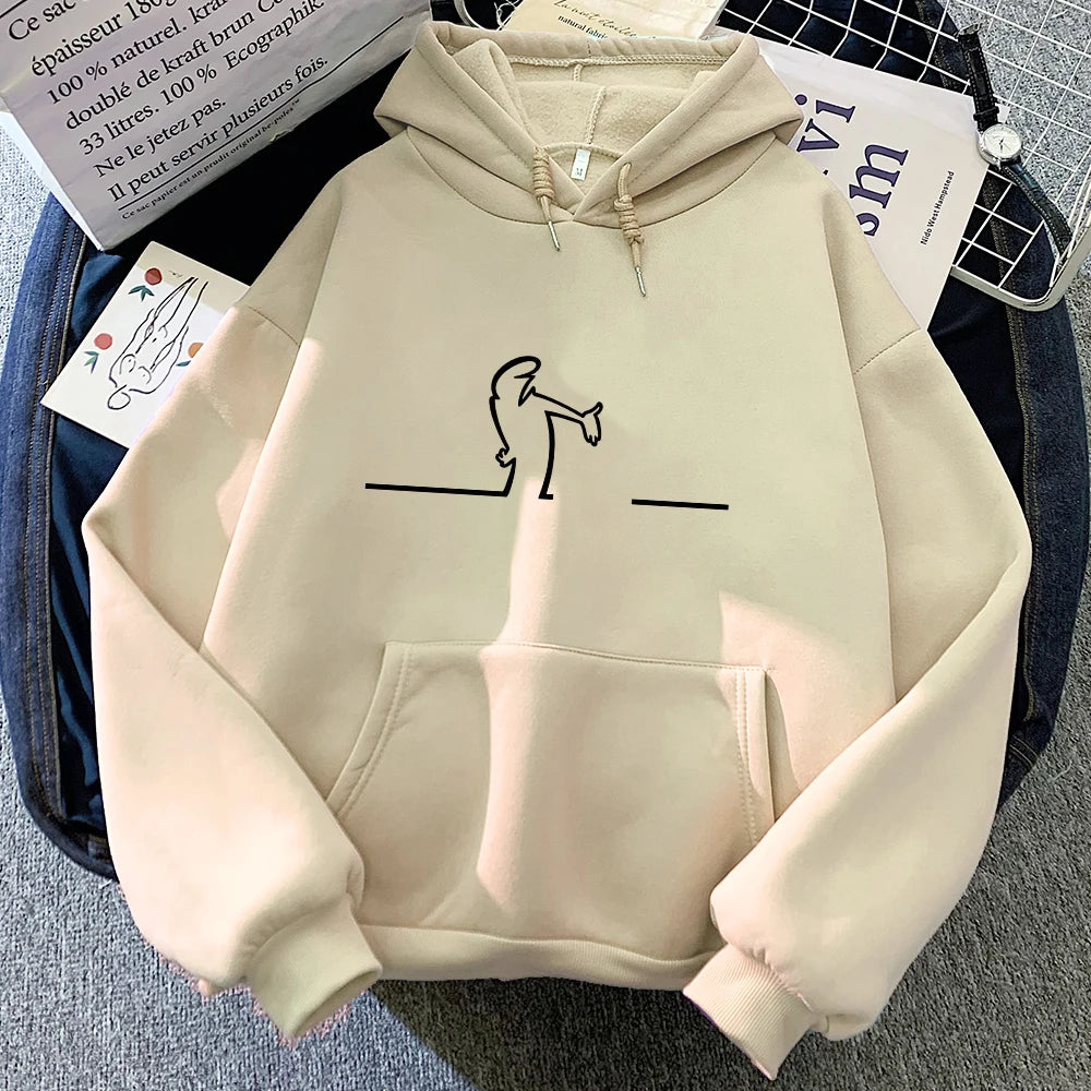 Women Graphic Line Simple Design Hoodie