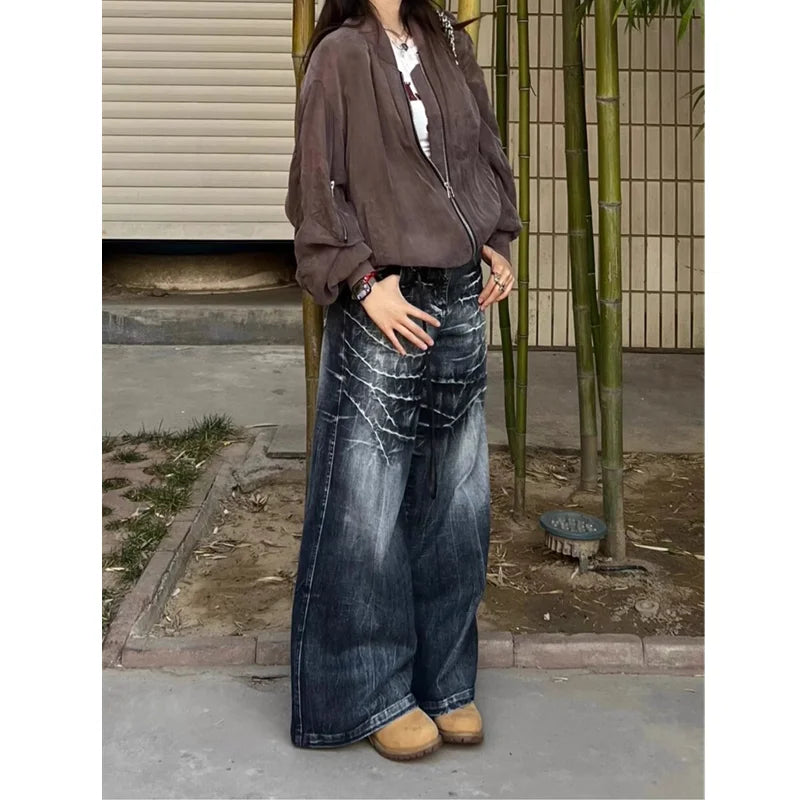 Women Jeans Hip-hop Vintage Streetwear Y2K Wide