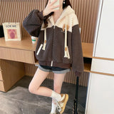 Autumn Winter Lamb Wool Cute Sweatshirts Coat Women's