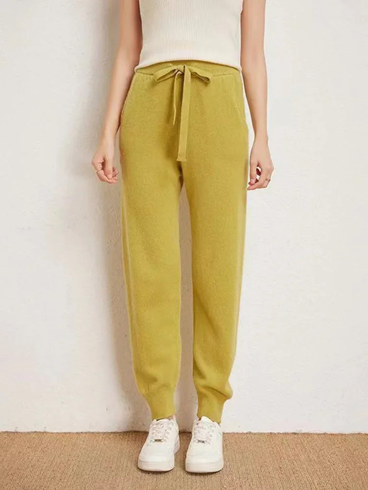 Wool Knitted Trousers Casual Sweatpants Korean