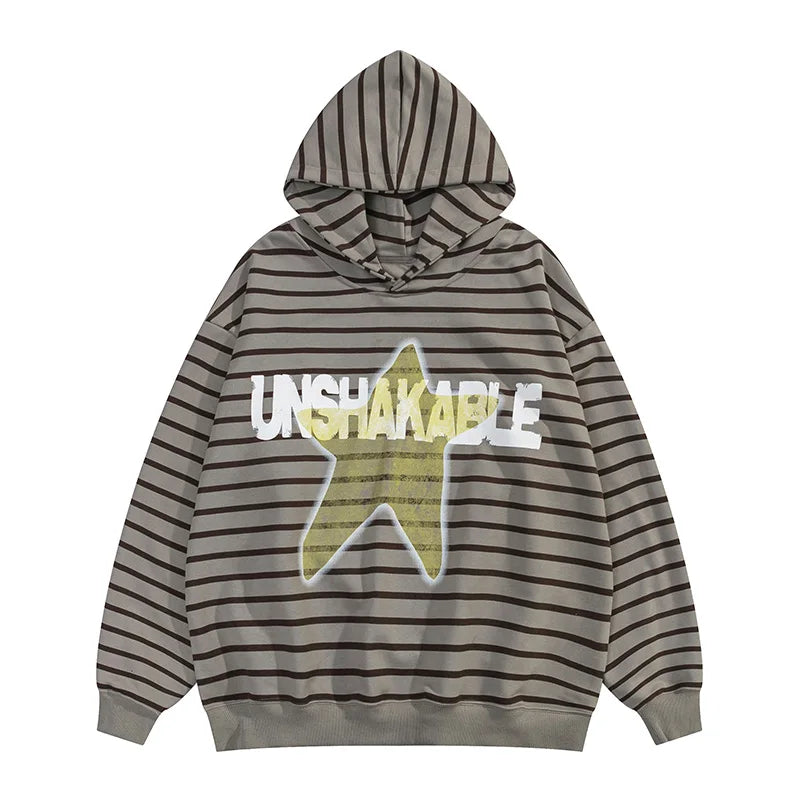 Women Color Striped Hoodie Streetwear Oversize Autumn