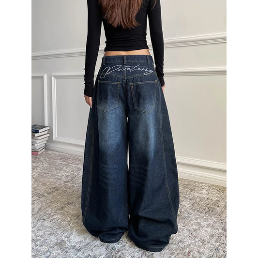 Y2K Wide-Leg Baggy Jeans Women’s High-Waist Denim