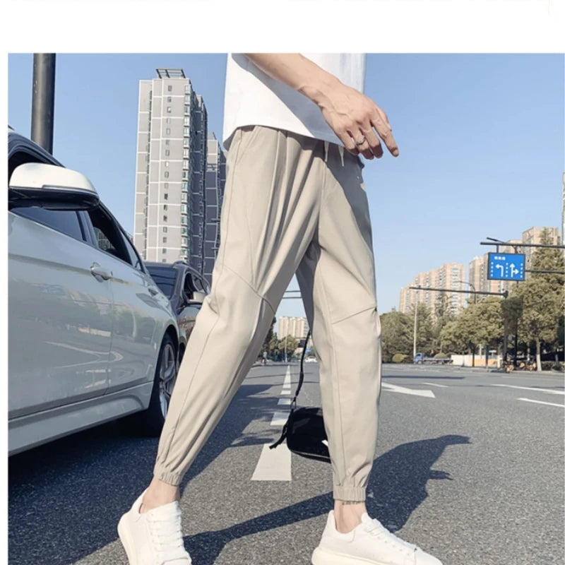 Men's Summer Pants Man Cropped Trousers Sweatshirt Joggers Running