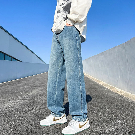 Men's Straight Jeans Spring Vintage Casual Baggy Jeans