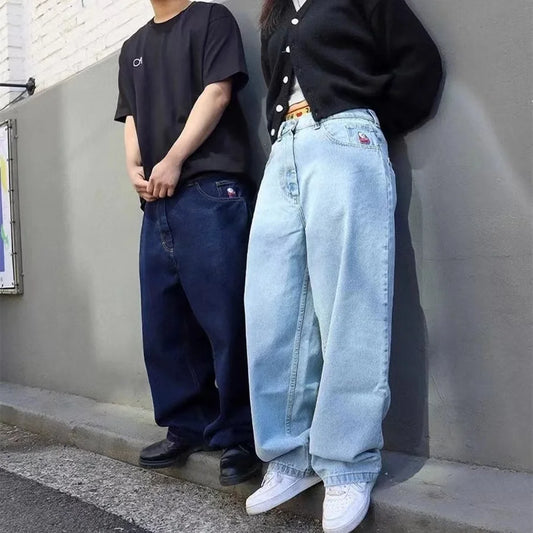 Y2K Baggy Jeans Embroidered Streetwear for Men