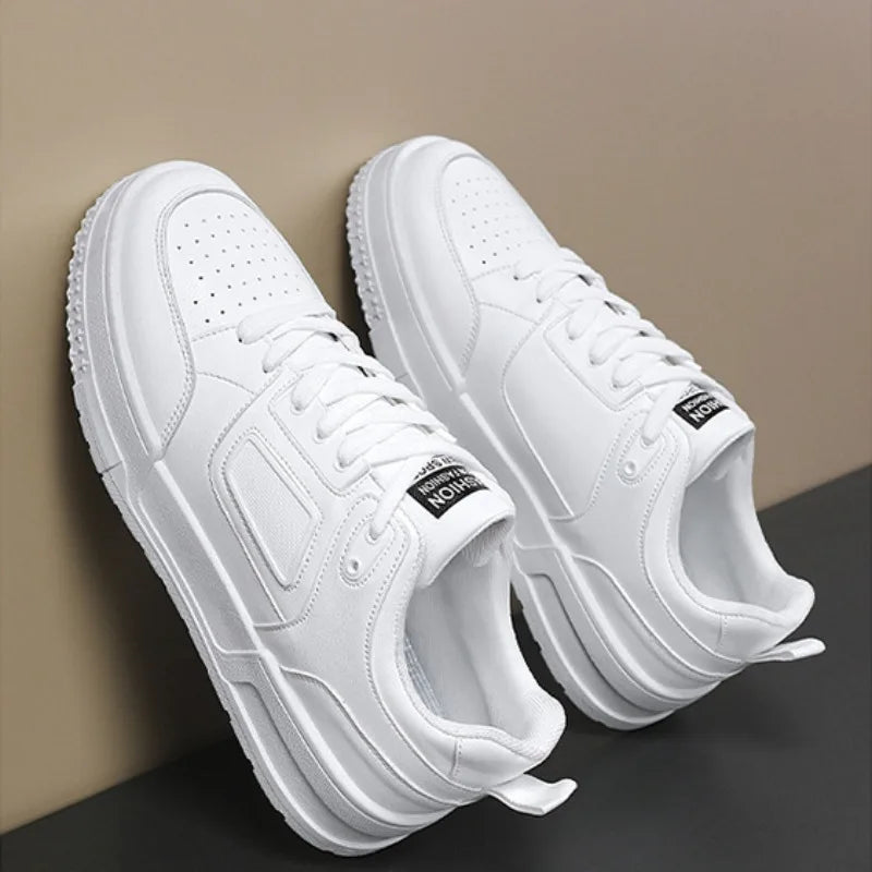 Sneake Fashion Leather Casual Shoe Lace Up Training Shoes for Men Vulcanized Shoe