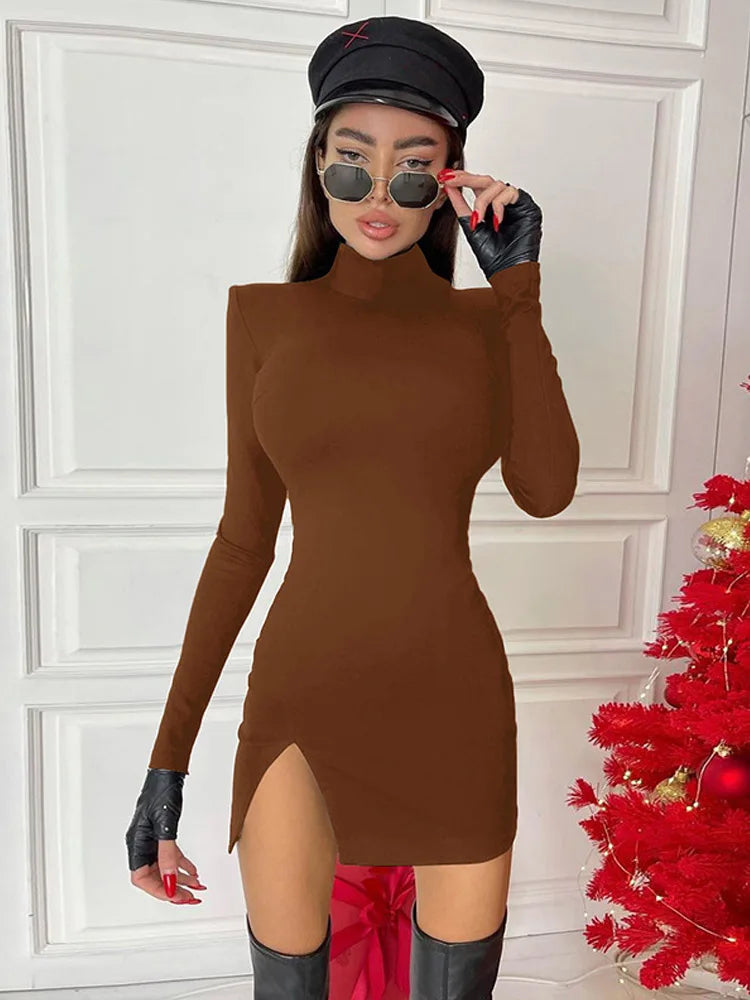 Spring Autumn Bodycon Slim Package Hip Mini Dress Streetwear