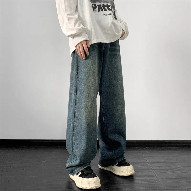 Jeans Wide Leg Jeans Loose Straight Denim Pants 2024