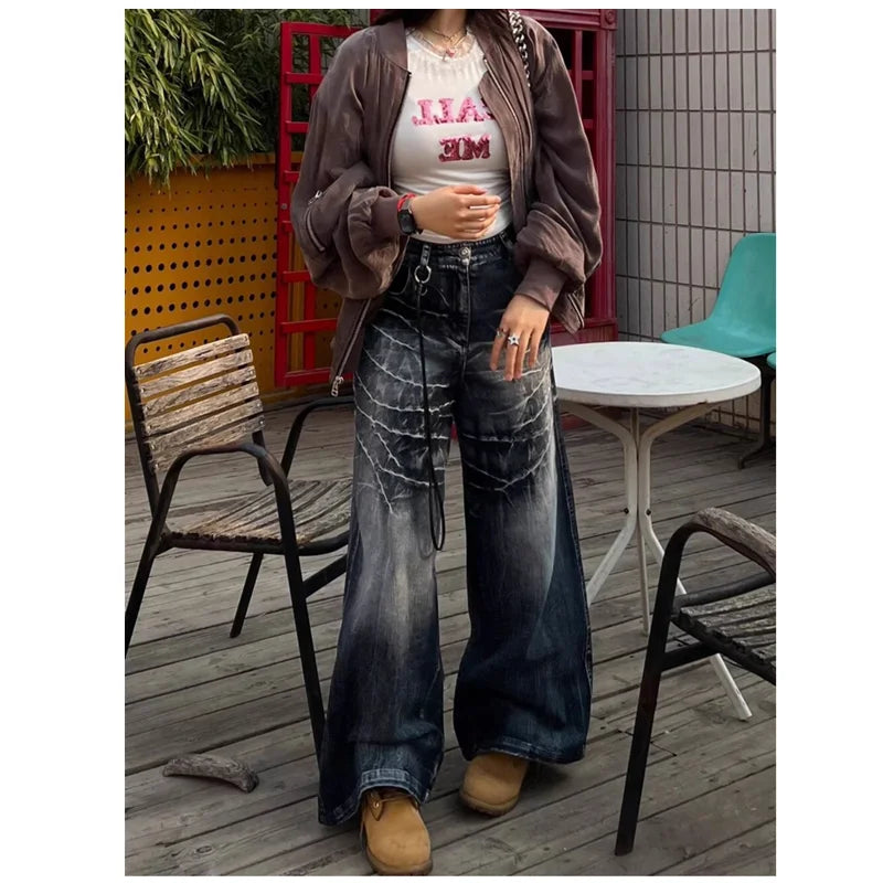 Women Jeans Hip-hop Vintage Streetwear Y2K Wide